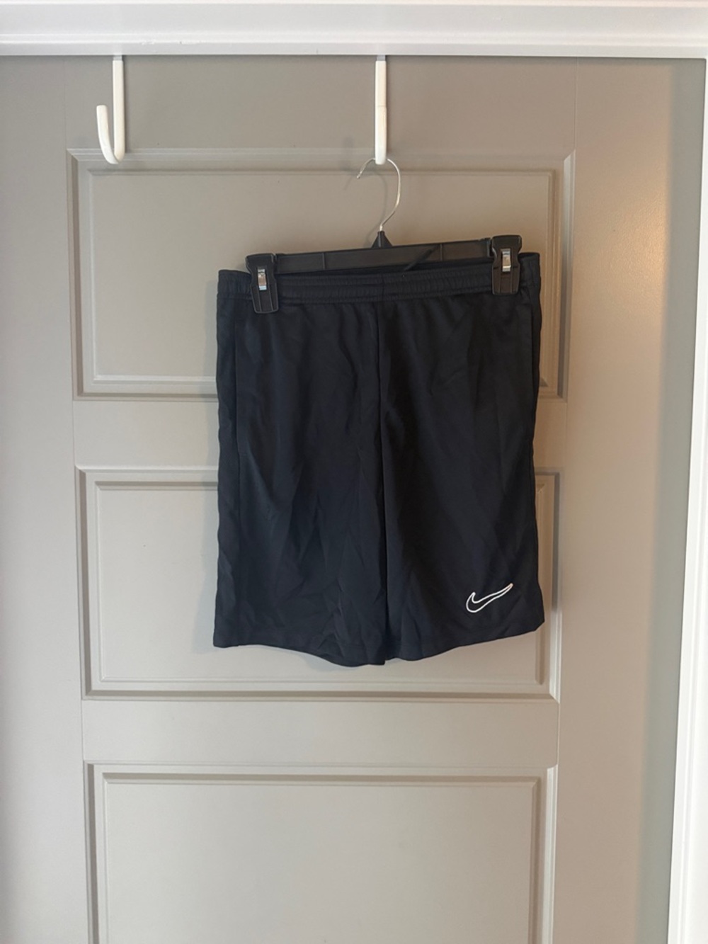 Nike Black Athletic Shorts with White Swoosh
